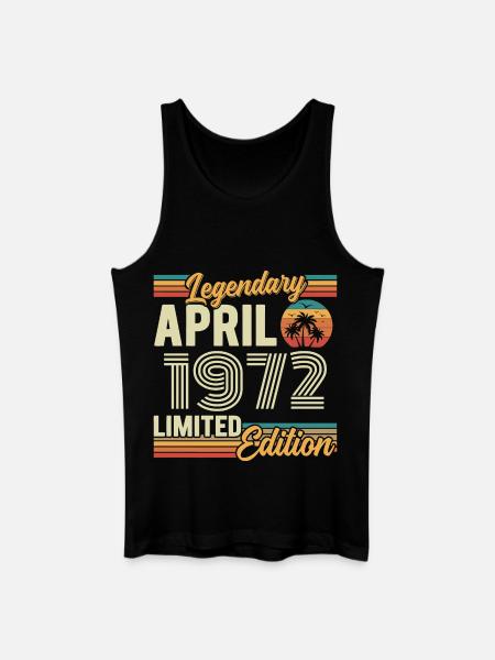 April 1972 54th Anniversary Gift - April 1972 - Men’s Organic Tank Top - black