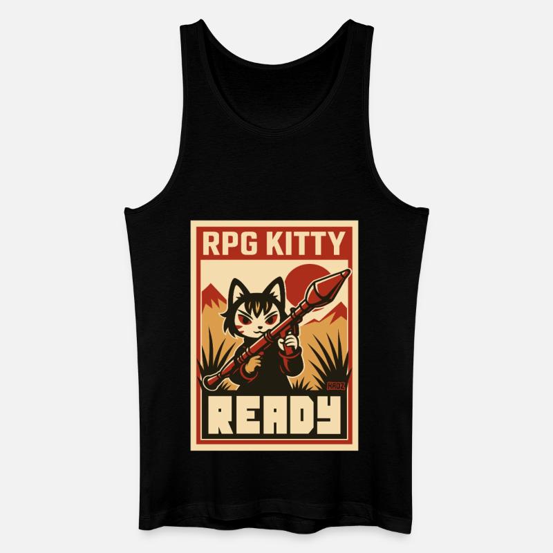 RPG Kitty Ready Poster - Men’s Organic Tank Top - black