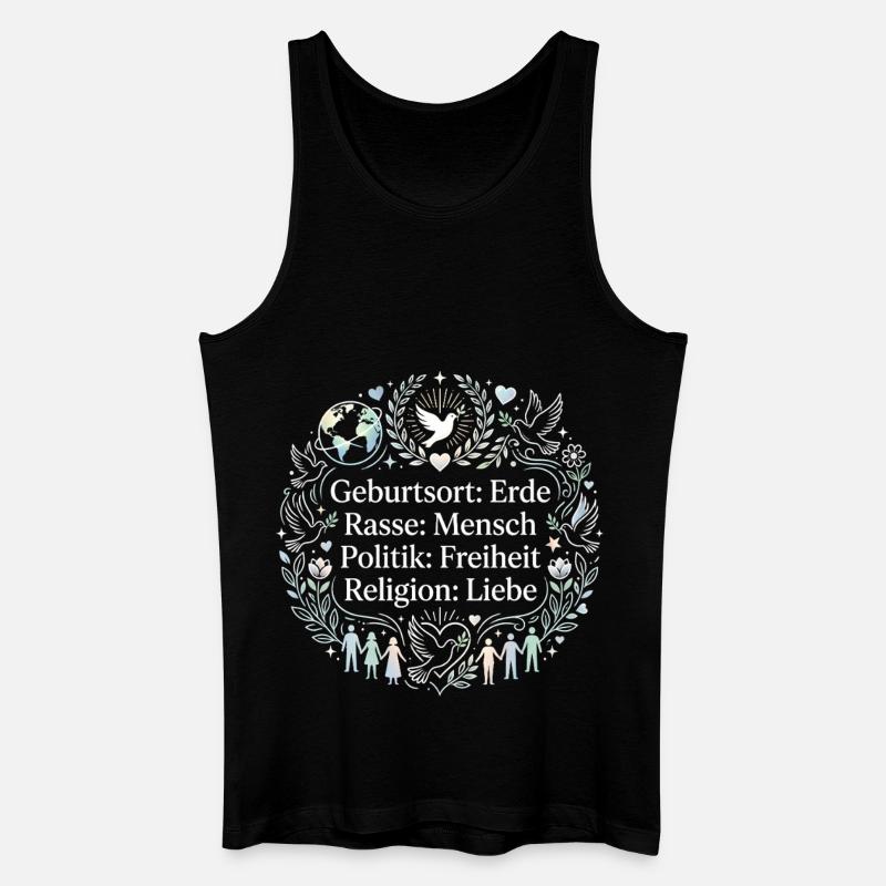 Gegen Rassismus - Männer Bio Tank Top - Schwarz