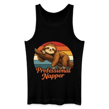 Professional Napper Sloth Shirt Funny Lazy - Männer Bio Tank Top - Schwarz - Vorne