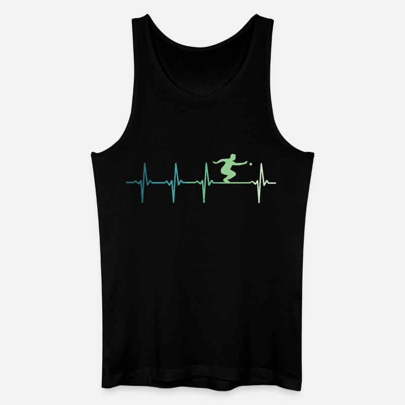 Pétanque Herzschläge Bowling - Männer Bio Tank Top - Schwarz
