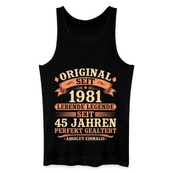 Original 1981 – Legendär & Vintage 45. Geburtstag - Männer Bio Tank Top - Schwarz - Vorne