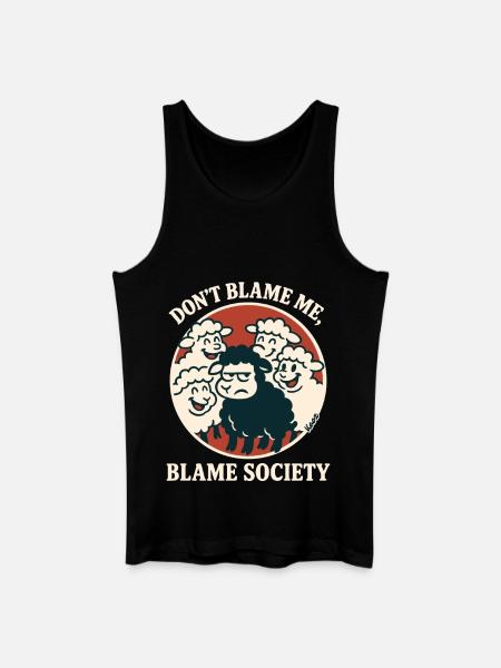 Blame Society Sheep Circle - Men’s Organic Tank Top - black
