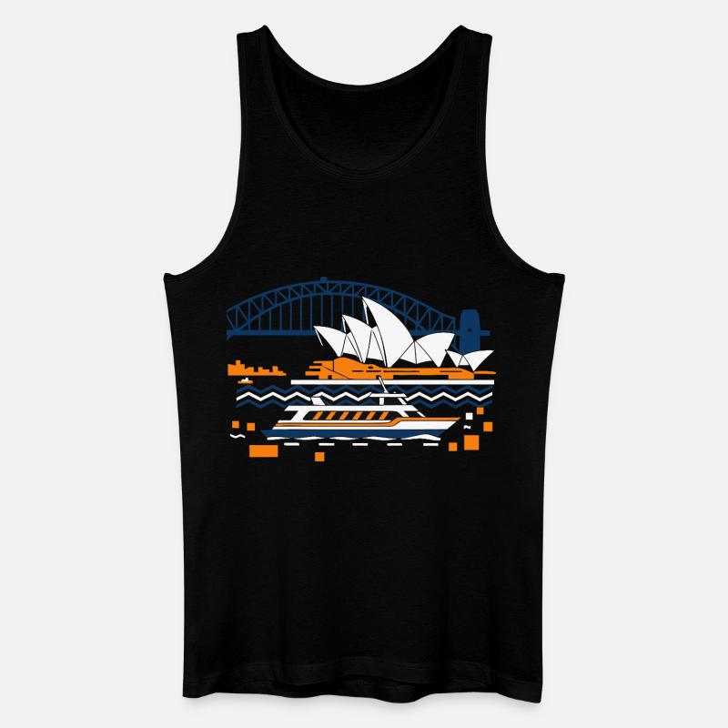 Sydney Opera Harbour Bridge Skyline - Männer Bio Tank Top - Schwarz