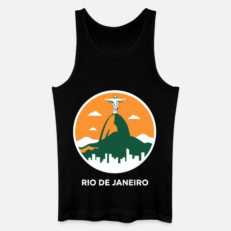 Rio de Janeiro Christ Redeemer - Männer Bio Tank Top - Schwarz