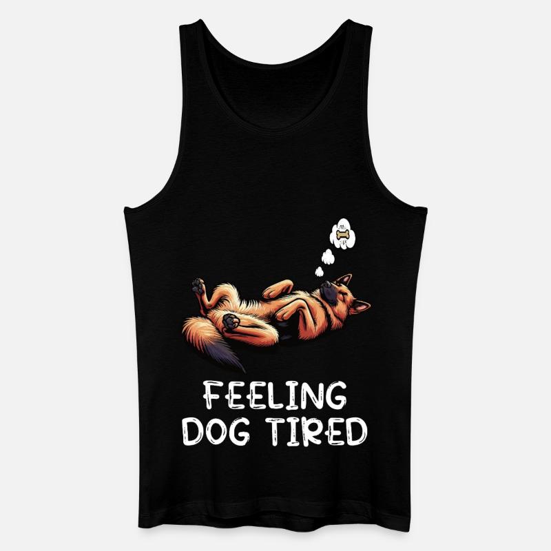 Feeling Dog Tired Deutscher Schäferhund  - Männer Bio Tank Top - Schwarz