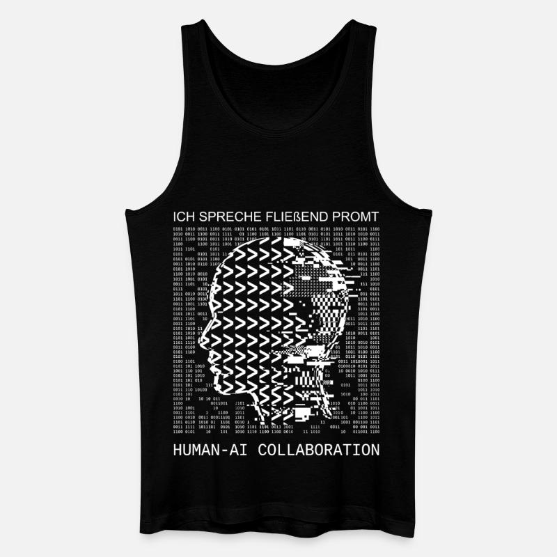 Ich spreche fließend Prompt KI - Männer Bio Tank Top - Schwarz