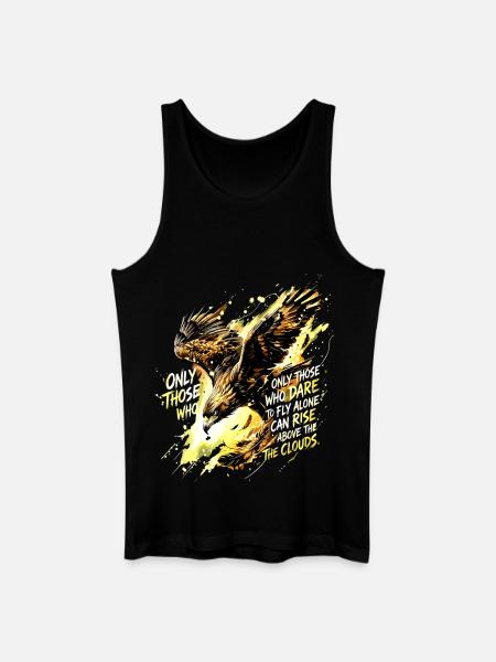 Fly Alone Eagle Quote Art - Men’s Organic Tank Top - black