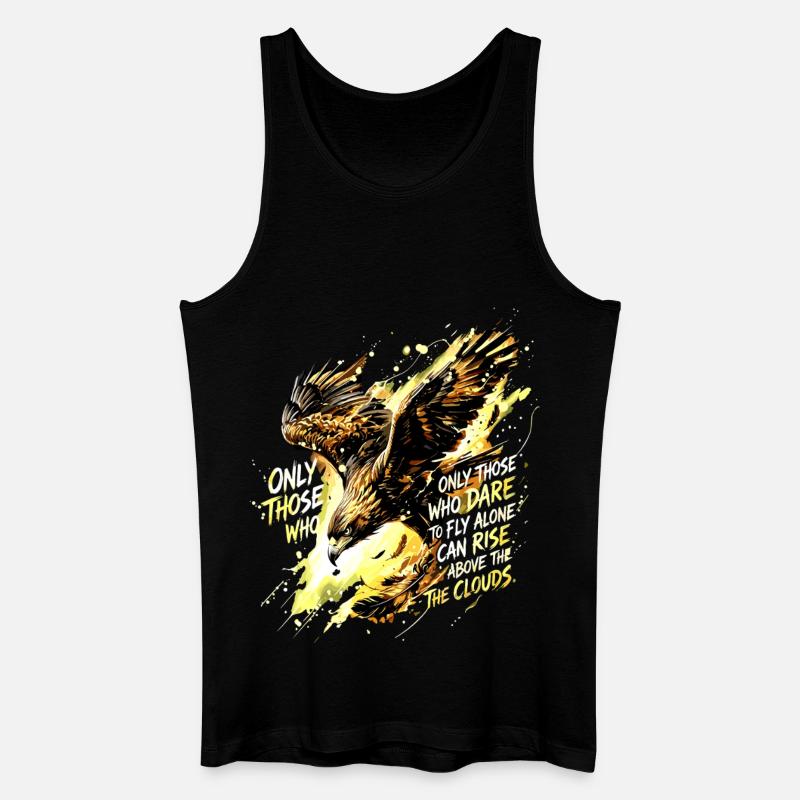Fly Alone Eagle Quote Art - Men’s Organic Tank Top - black