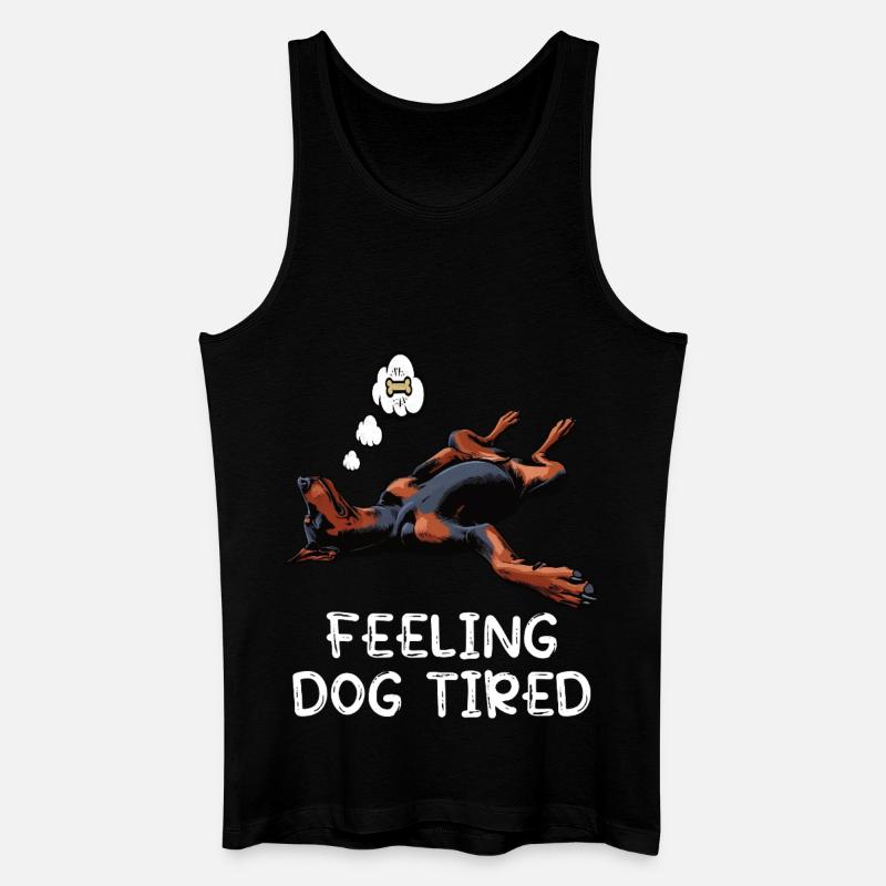 Feeling Dog Tired Dobermann Dobermannbesitzer  - Männer Bio Tank Top - Schwarz