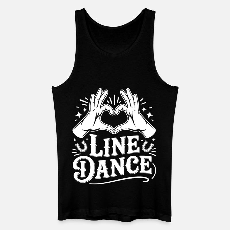 Line Dance Hjertetegn - Økologisk tanktop til mænd - sort