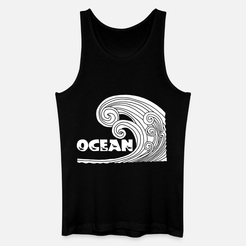 Die Weiße Welle - Männer Bio Tank Top - Schwarz