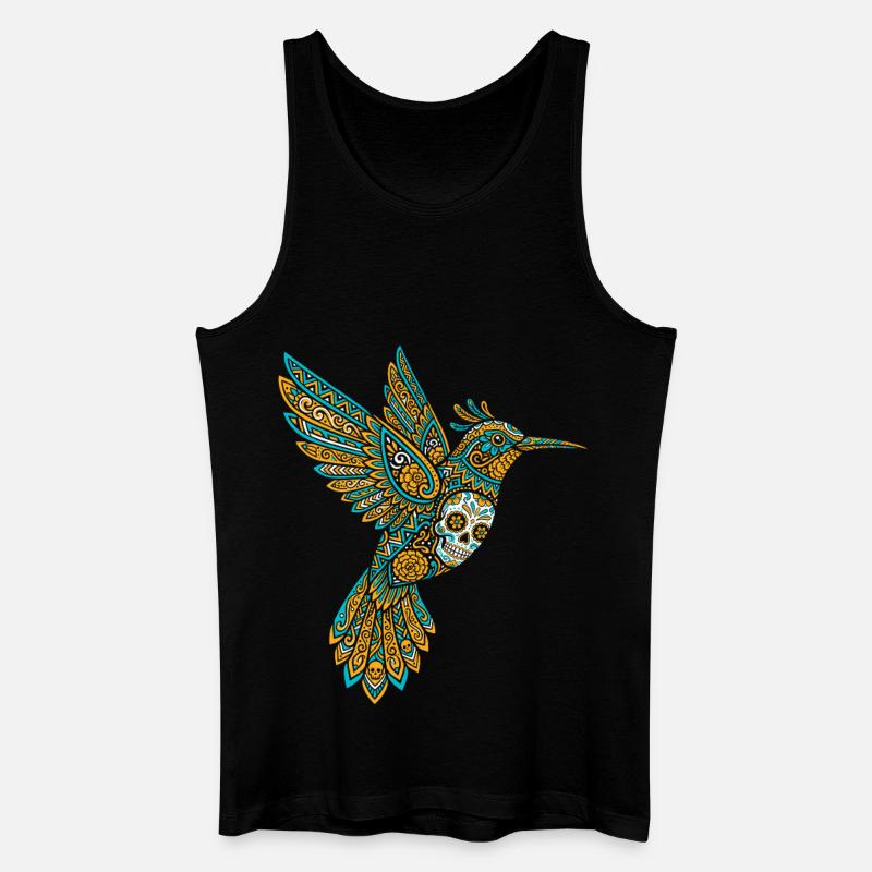 Skull Alebrije Hummingbird Mexikanisch - Männer Bio Tank Top - Schwarz