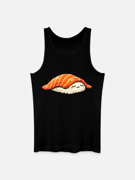 Sleeping Nigiri – Retro Japan Sushi Illustration - Økologisk tanktop til mænd - sort