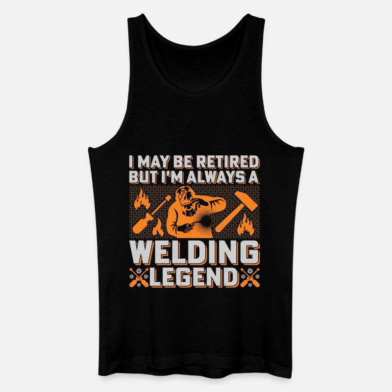 Welding Legend: Flames & Tools Welders - Men’s Organic Tank Top - black