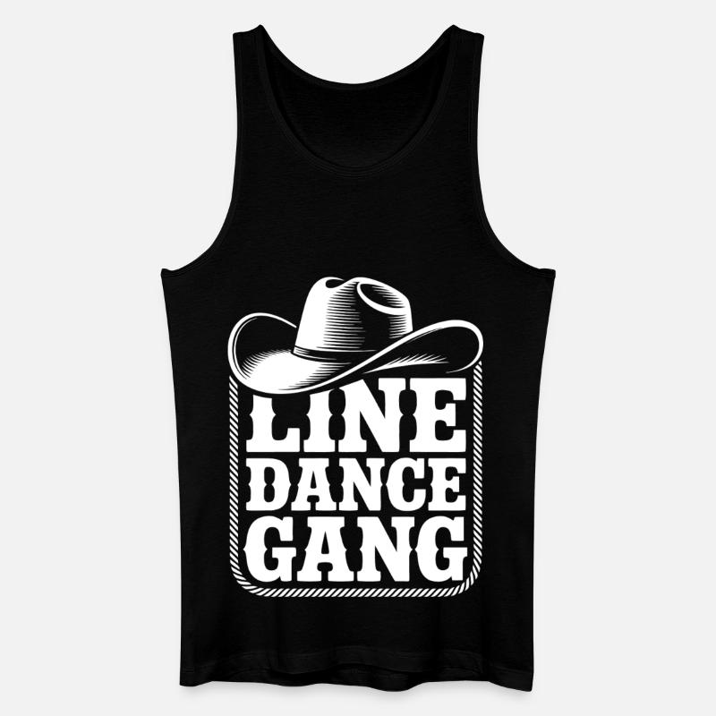Line Dance-gänget - Ekologisk tanktopp herr - svart