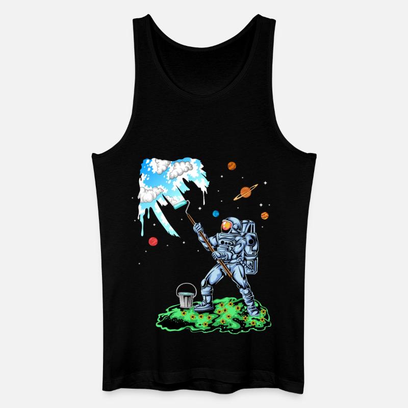 Astronauten-Mal-Raumhemd - Männer Bio Tank Top - Schwarz