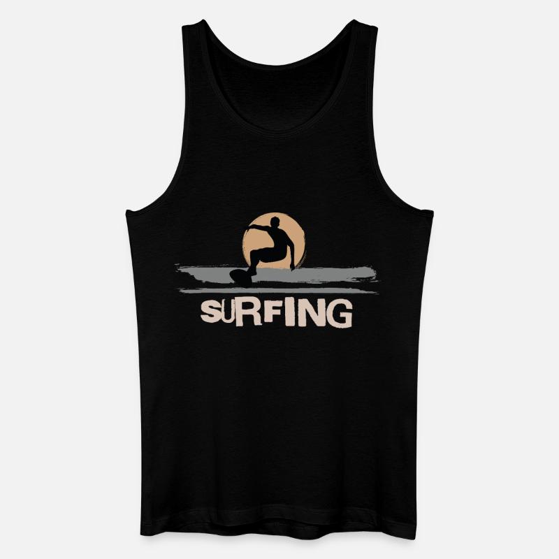 Surf Surfen Surfer - Männer Bio Tank Top - Schwarz