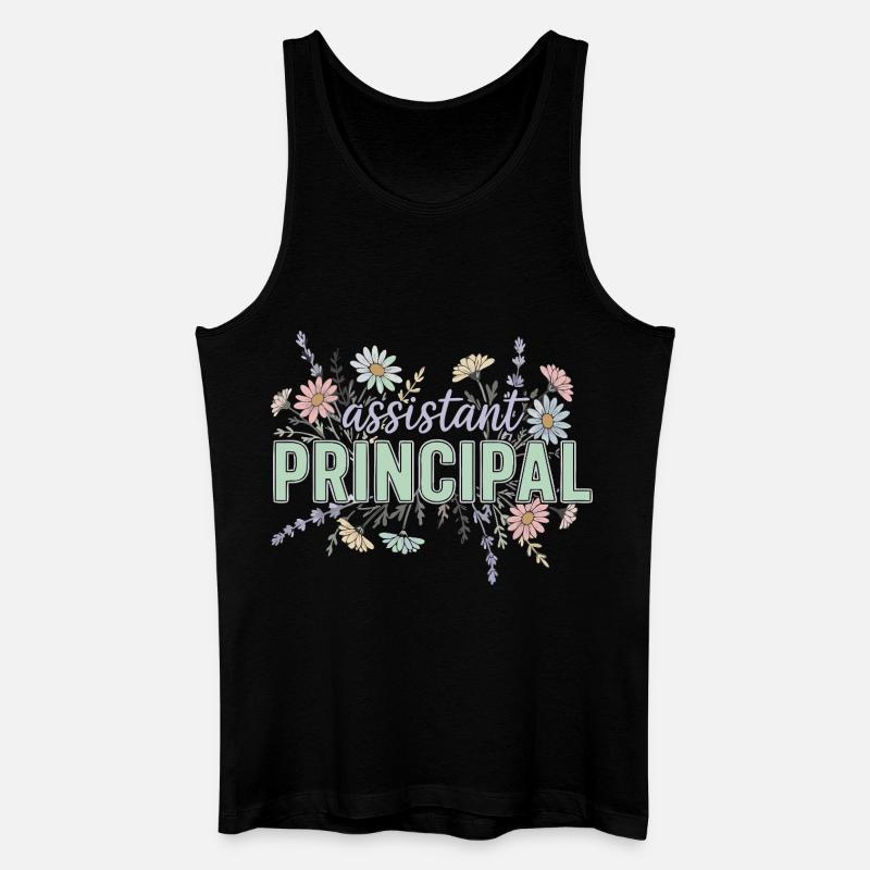 Konrektor Assistant Principal Blumen - Männer Bio Tank Top - Schwarz