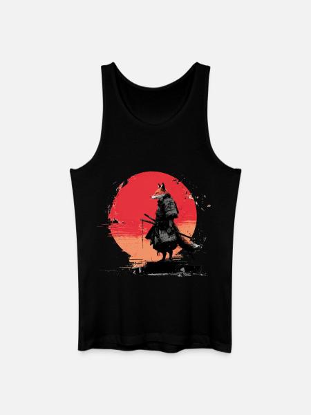 Fox Samurai at Sunset - Men’s Organic Tank Top - black