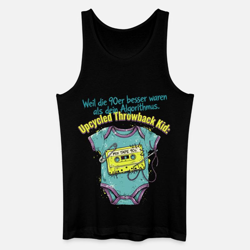 90er Upcycled Throwback Retro Kassette - Männer Bio Tank Top - Schwarz