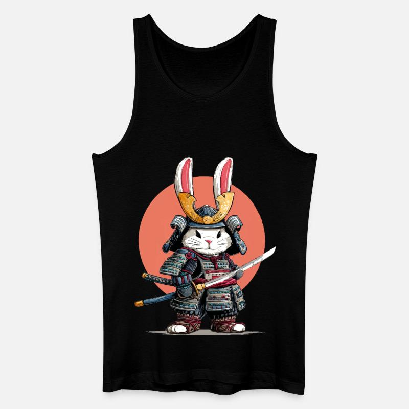 Hasen-Samurai-Krieger - Männer Bio Tank Top - Schwarz