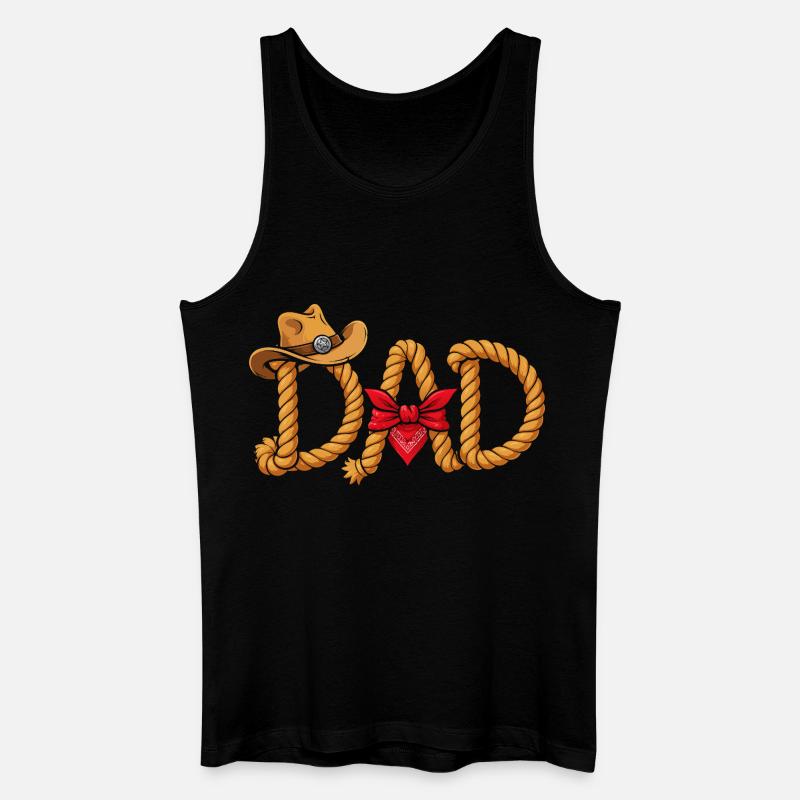 Bester Papa Cowboy Western Seil Design - Männer Bio Tank Top - Schwarz