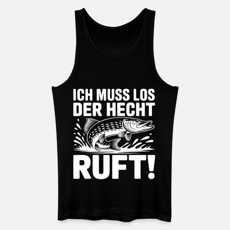 Hecht Angeln Humor - Männer Bio Tank Top - Schwarz