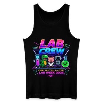 Lab Crew 2026: Comic Strip Lab Team - Männer Bio Tank Top - Schwarz - Vorne
