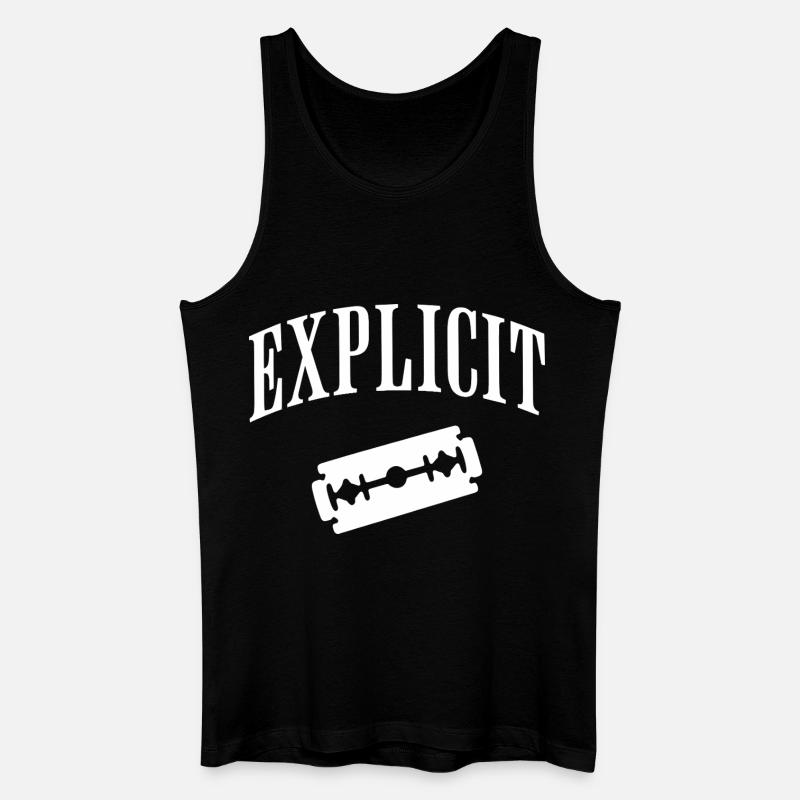 Eksplicit barberbladsmotiv - Økologisk tanktop til mænd - sort