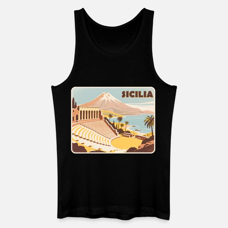 Sizilien - Männer Bio Tank Top - Schwarz