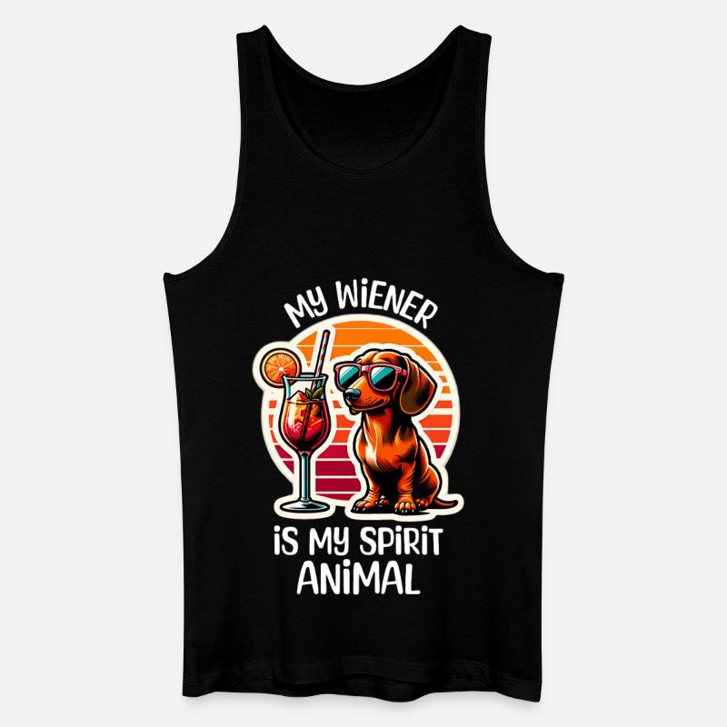 Dackel Cocktail - Männer Bio Tank Top - Schwarz