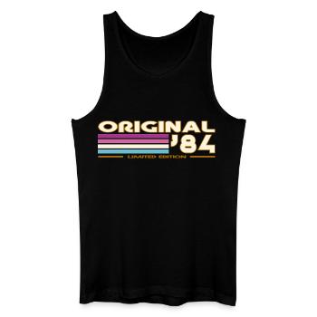 Originale 84 Pastellstreifen - Männer Bio Tank Top - Schwarz - Vorne