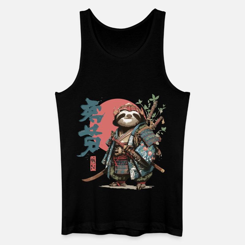 Samurai Sloth Warrior - Men’s Organic Tank Top - black