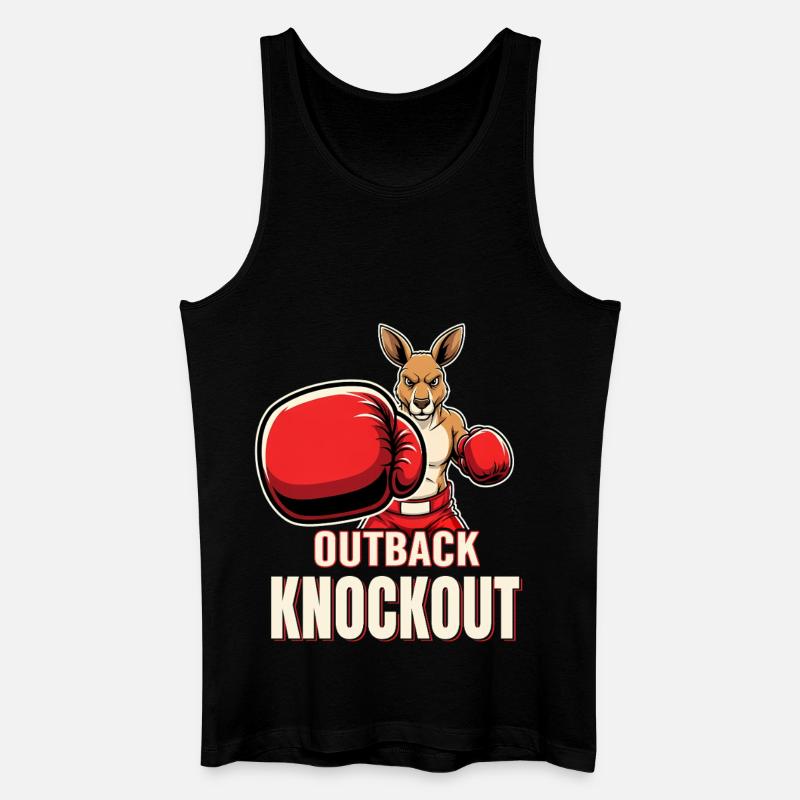 Boxeur kangourou de l’Outback Knockout - Débardeur bio Homme - noir