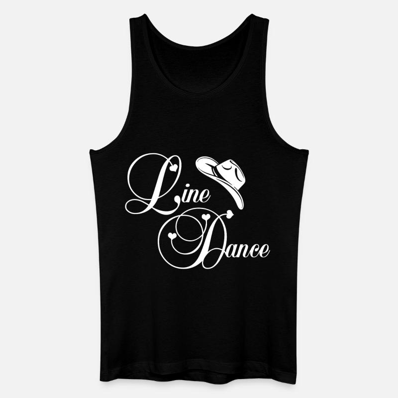 Line Dance Script Logo - Men’s Organic Tank Top - black