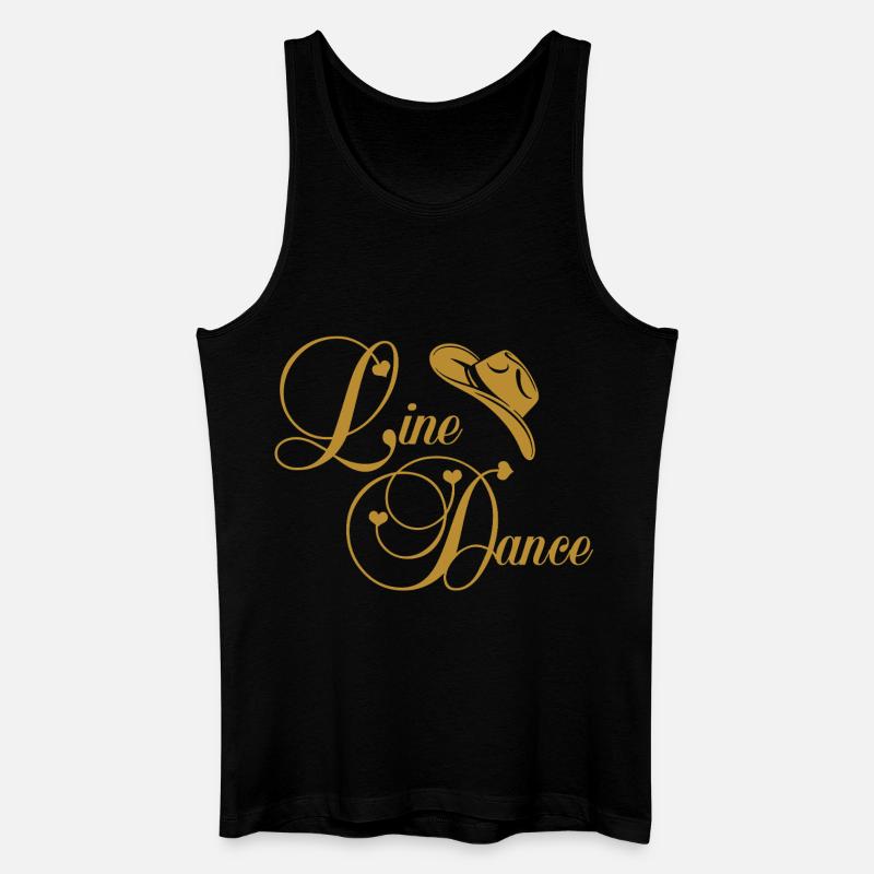 Line Dance Goldenes Logo - Männer Bio Tank Top - Schwarz