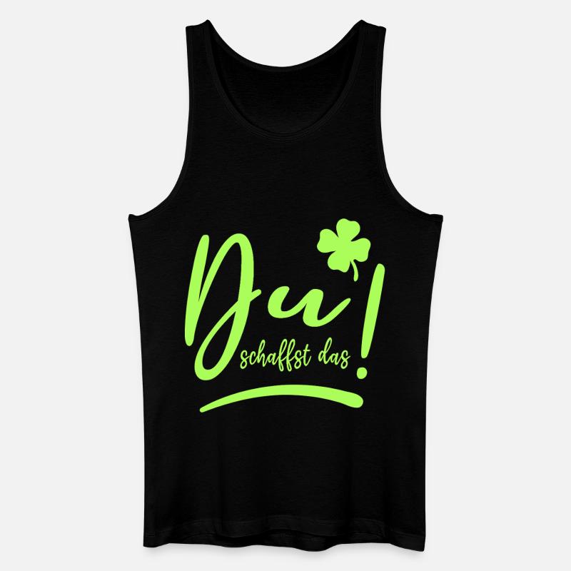 Du schaffst das! Glücksbringer Mutmacher neon - Männer Bio Tank Top - Schwarz