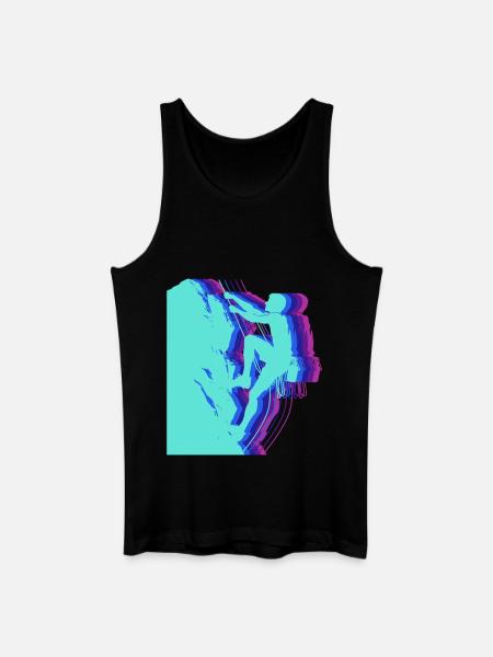 Glitch Art Climber Silhouette Modern - Men’s Organic Tank Top - black