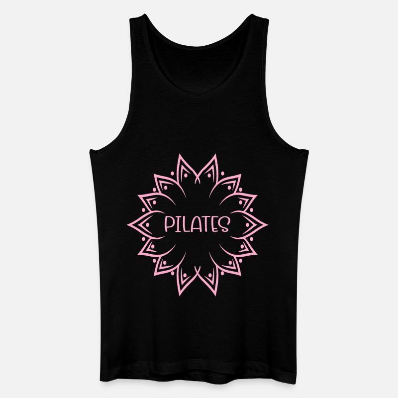 Pilates Blume - Männer Bio Tank Top - Schwarz