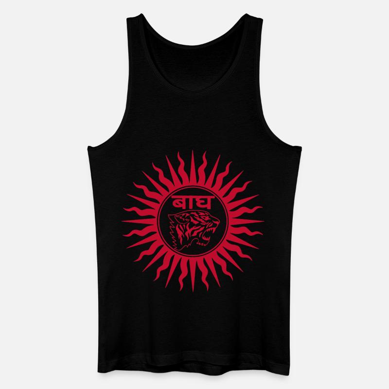 Indischer Tiger (rot) - Männer Bio Tank Top - Schwarz