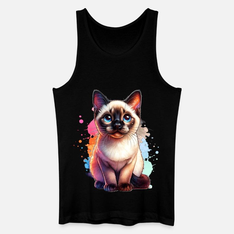 Siamkatze Geschenk - Männer Bio Tank Top - Schwarz