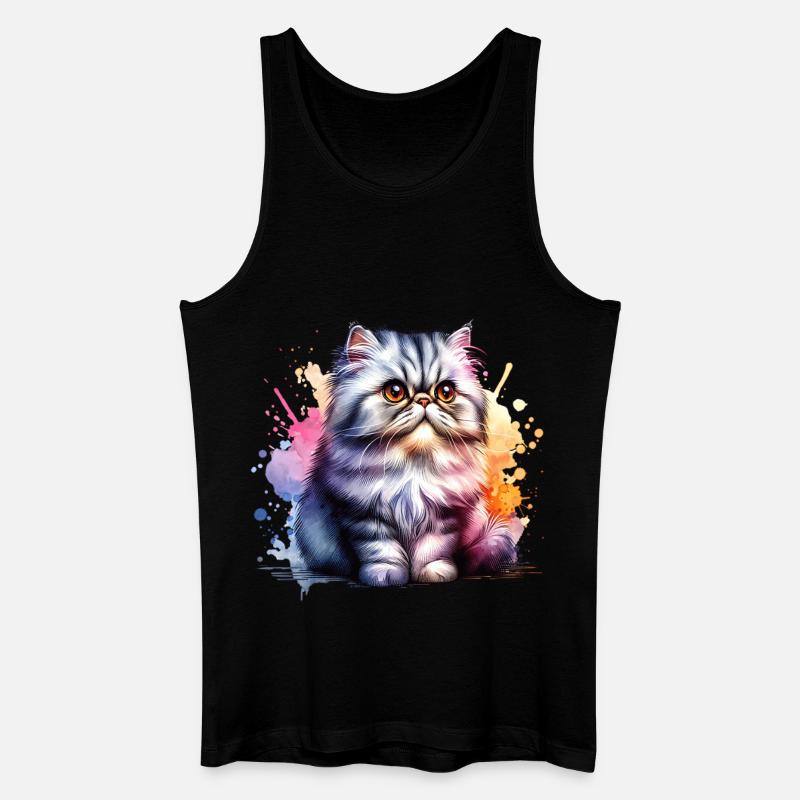 Perserkatze Geschenk - Männer Bio Tank Top - Schwarz