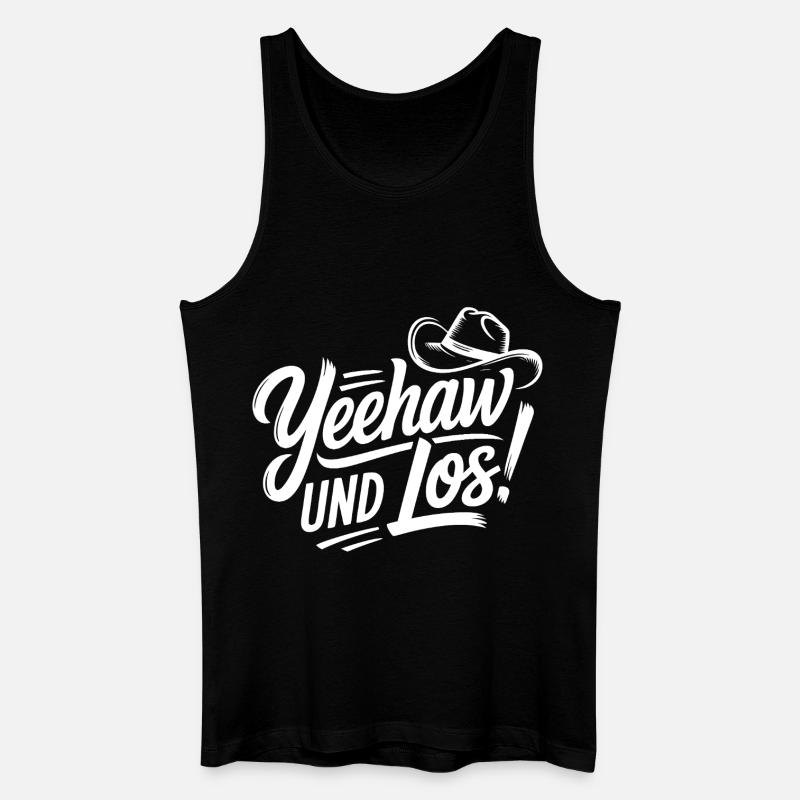 Yeehaw und Los! Western Script - Männer Bio Tank Top - Schwarz