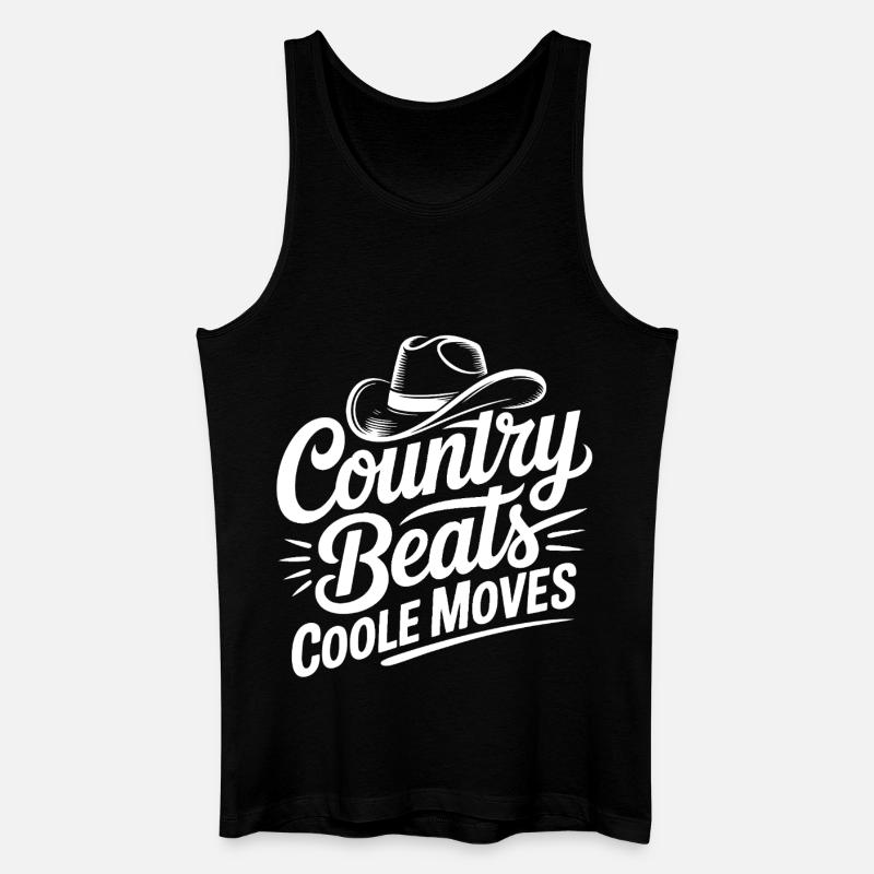 Country Moves Cool - Männer Bio Tank Top - Schwarz