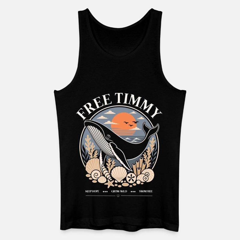Buckelwal Timmy Hope Statement Merch - Männer Bio Tank Top - Schwarz
