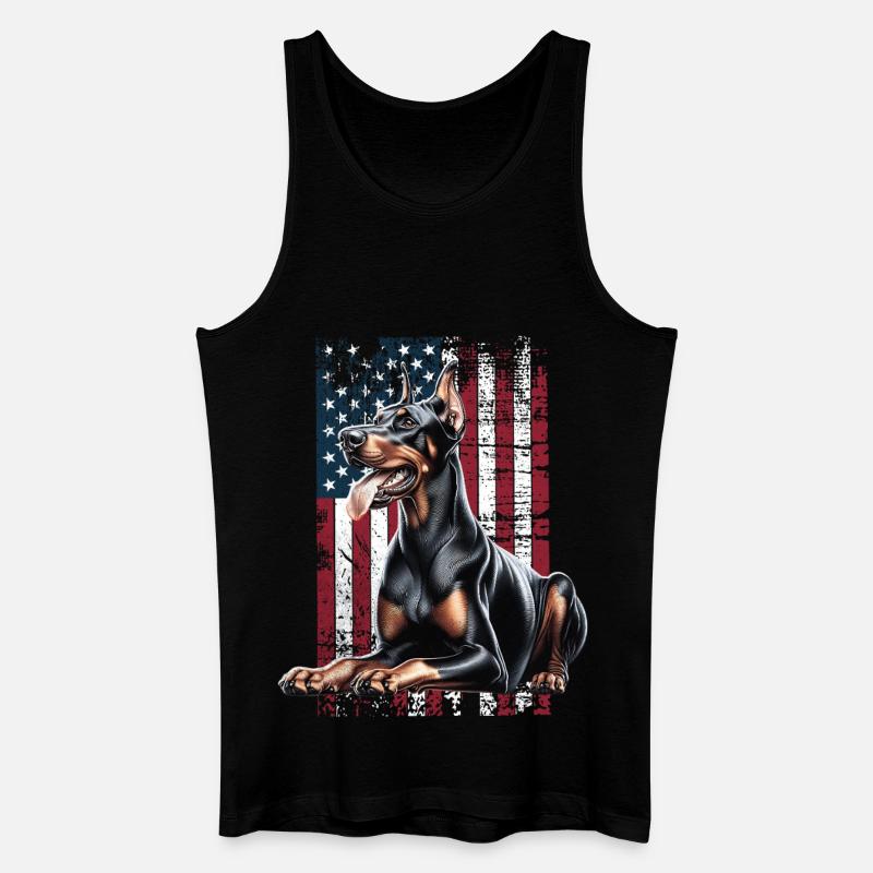 Doberman US Dobermann - Männer Bio Tank Top - Schwarz