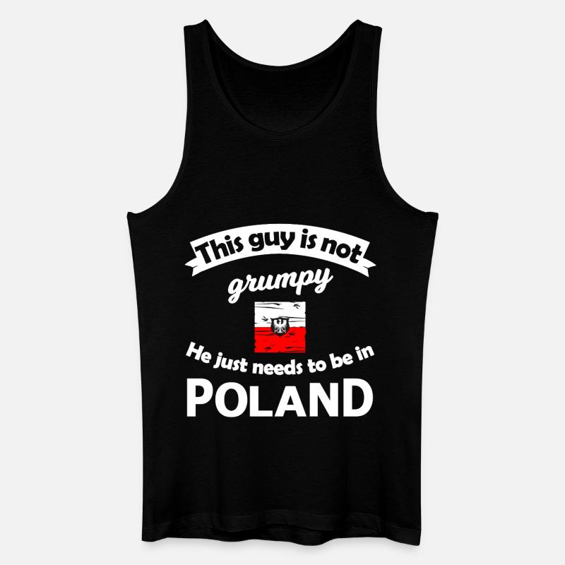 Poland Not Grumpy Tee - Men’s Organic Tank Top - black