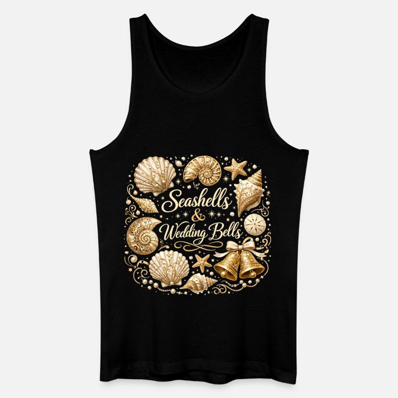 Seashells & Wedding Bells – Maritimer JGA - Männer Bio Tank Top - Schwarz
