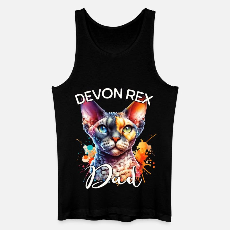 Devon Rex Papa - Männer Bio Tank Top - Schwarz